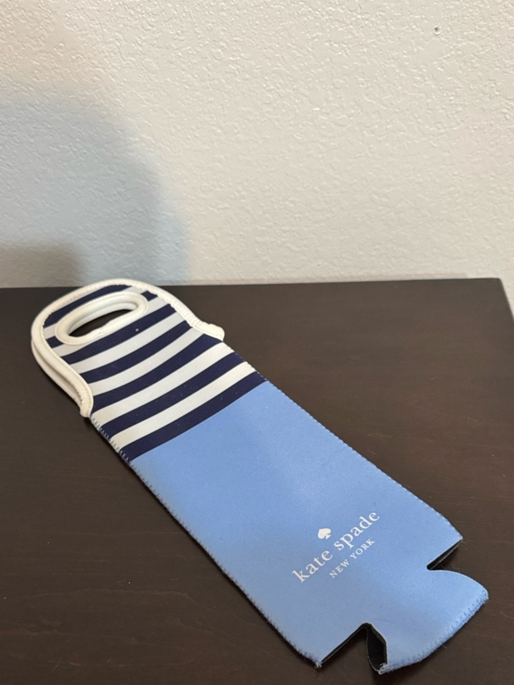 kate spade Blue and Navy Striped Neoprene Bottle Tote